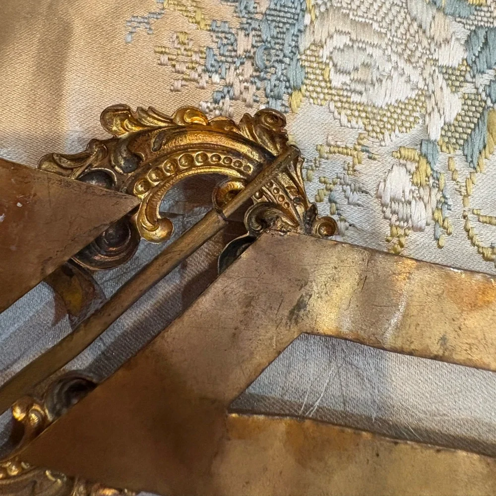 Antique Victorian Belt Buckle with Intricate Crystal Design